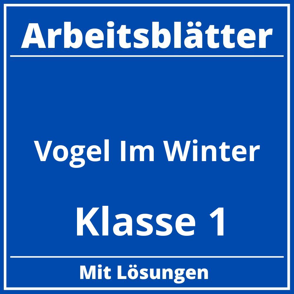 Vögel Im Winter Klasse 1 Arbeitsblätter