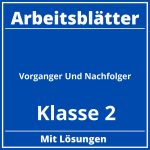 Vorgänger Und Nachfolger Klasse 2 Arbeitsblätter Kostenlos PDF