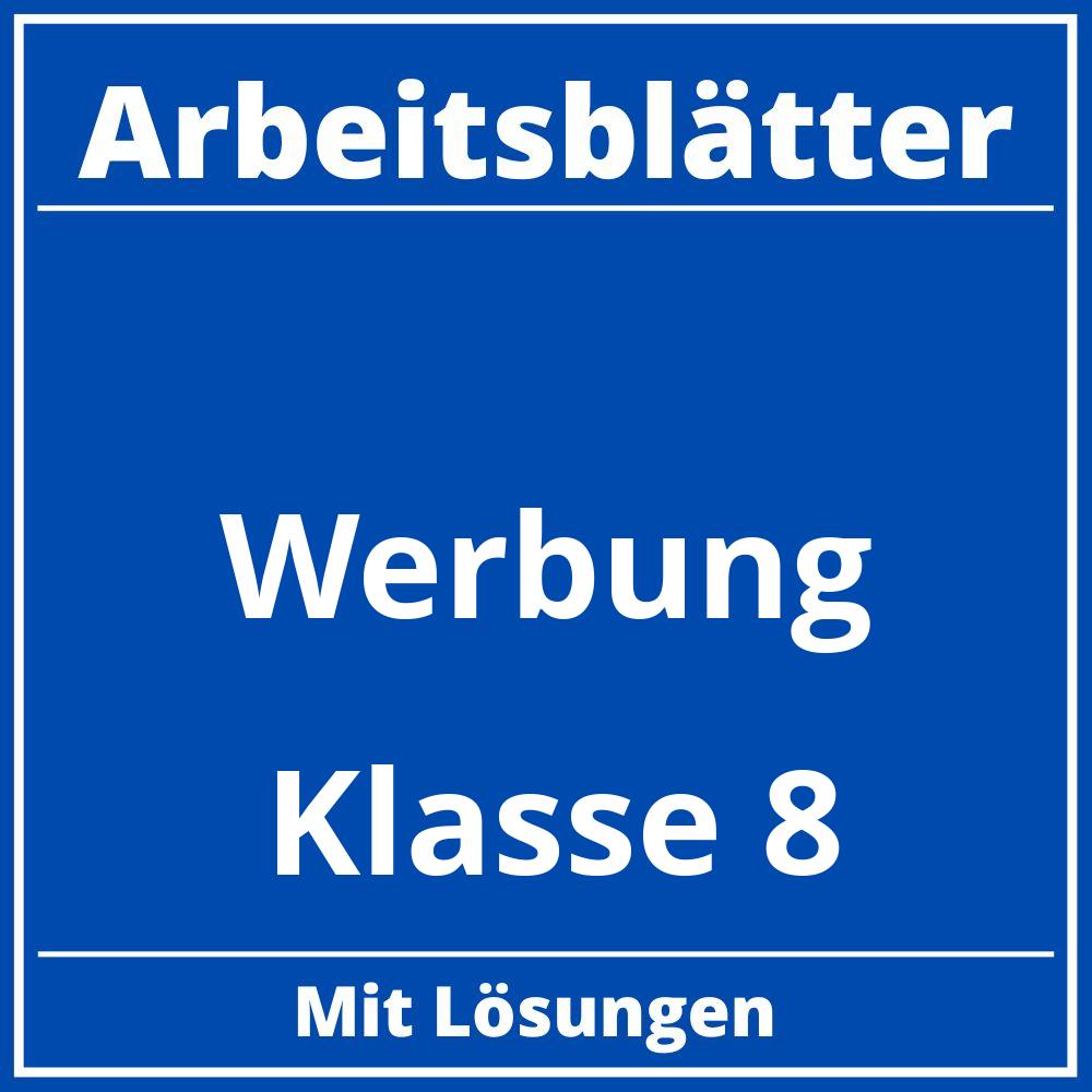 Werbung Klasse 8 Arbeitsblätter