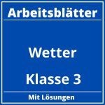 Arbeitsblätter Wetter Klasse 3 PDF