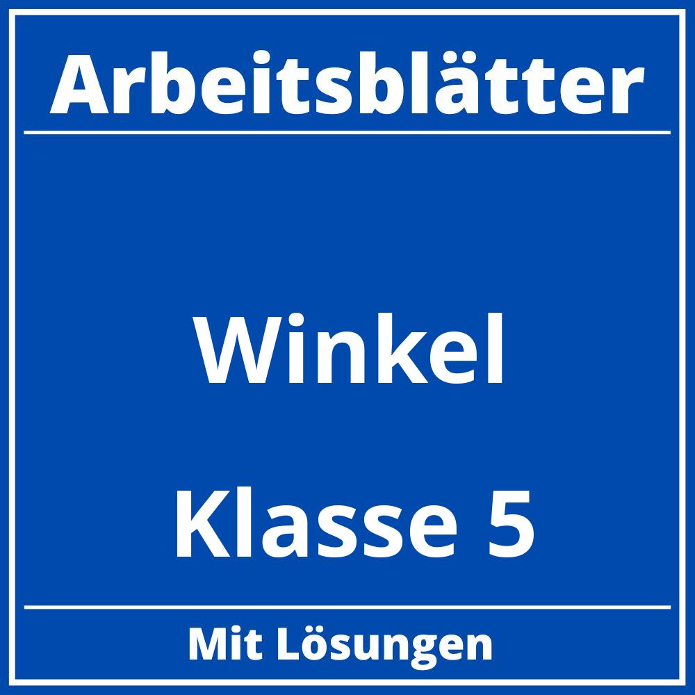 Winkel Arbeitsblätter Klasse 5