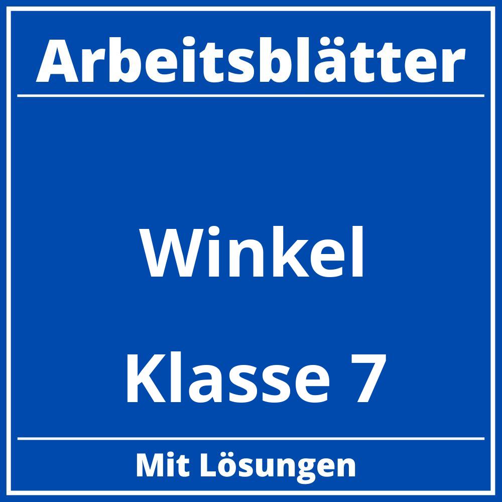 Winkel Arbeitsblätter Klasse 7