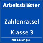 Arbeitsblätter Zahlenrätsel Klasse 3 PDF