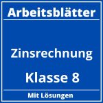 Arbeitsblätter Zinsrechnung Klasse 8 PDF