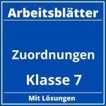 Arbeitsblätter Zuordnungen Klasse 7 PDF